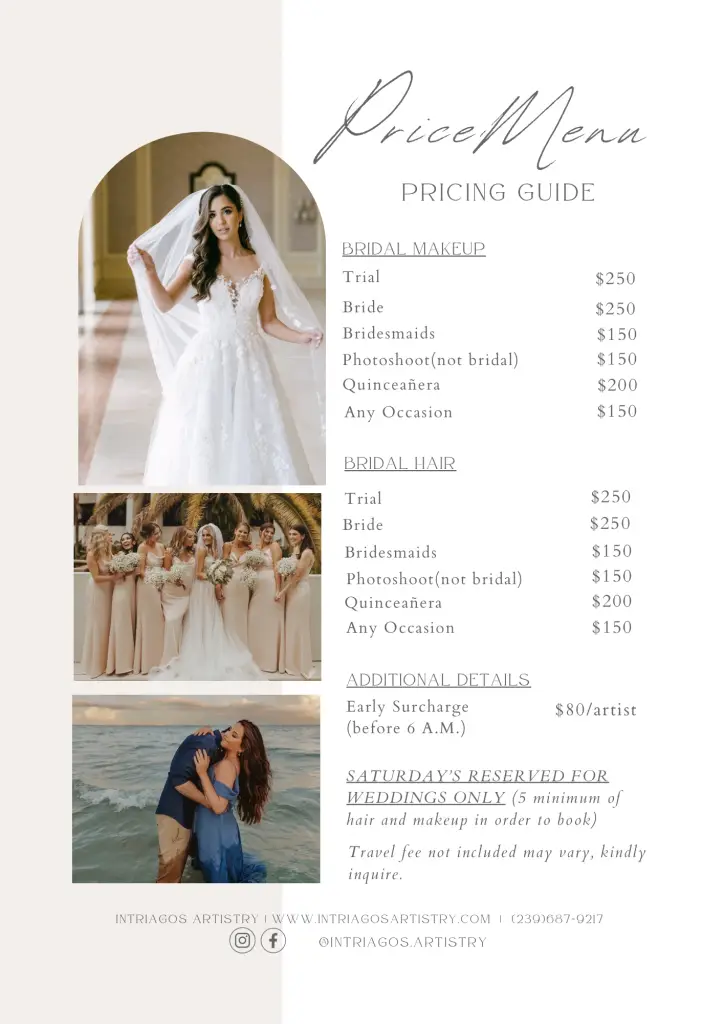 Makeup Pricing Guide